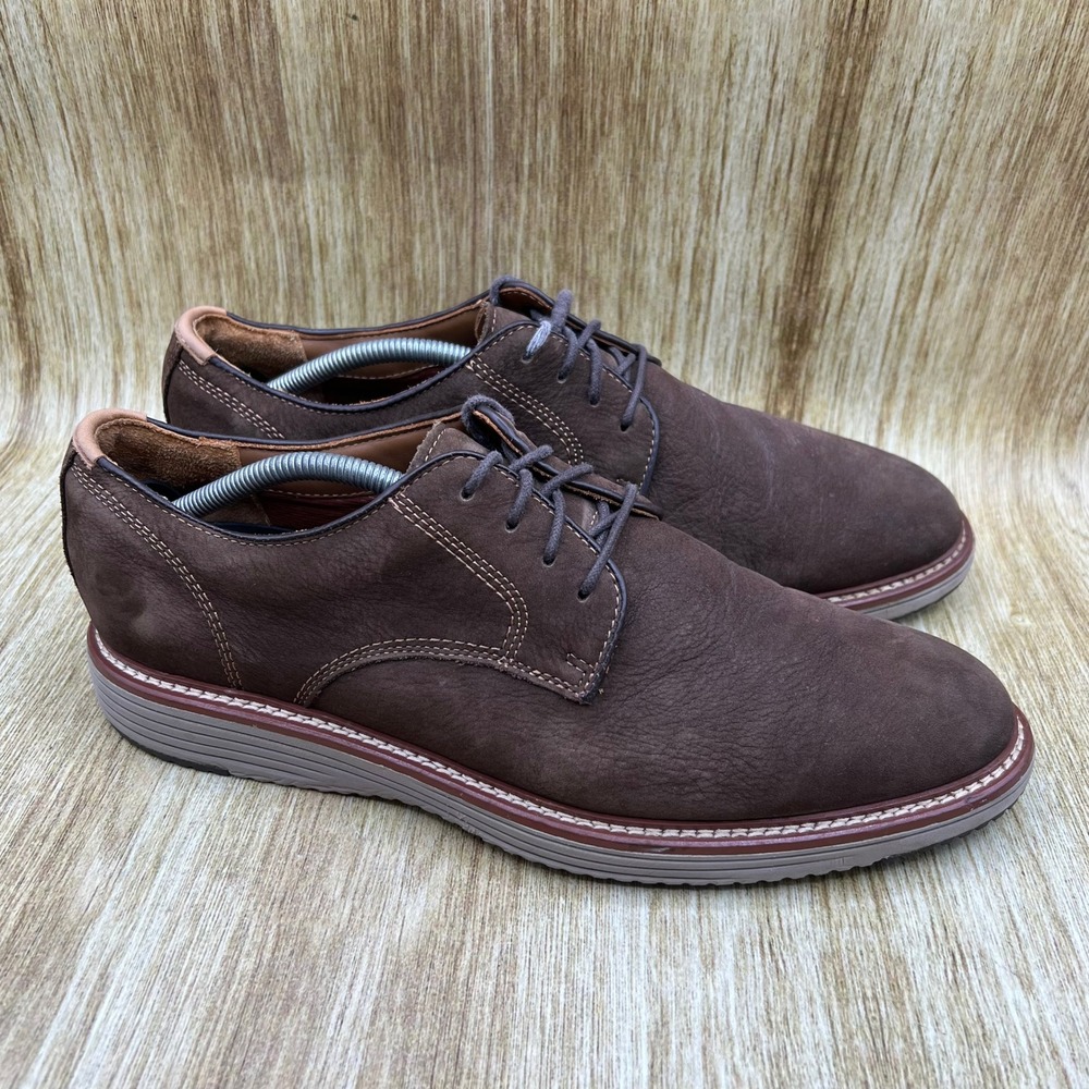 Johnston & Murphy Upton Plain Toe Men's 11 M Brown Nubuck TRUFOAM Derby 20-4340